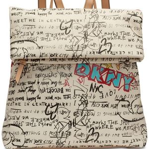 Tilly Graffiti Foldover Backpack Purse